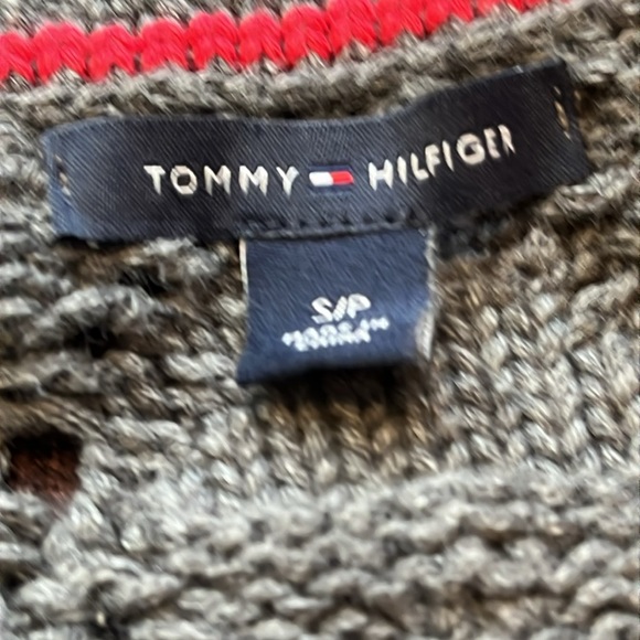 Cool Tommy Hilfiger Diamond Crochet scoop Neck Sweater Color Gray Size S/P - Picture 9 of 11